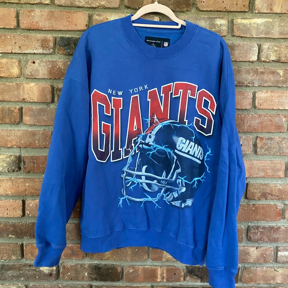 New York Giants Blue Graphic Crewneck Sweatshirt